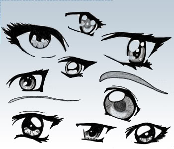 Sample of anime-esque eyes from a brush set